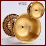  Chân Đèn, Đế Nến Bằng Đồng Cúng Ban Thờ [Kim Cương Hỷ Lạc] Biểu Tượng Bình An 8,8x7Cm 