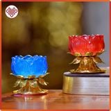  Chân Đèn Đồ Thờ Cúng [Kim Cương Hỷ Lạc] Lưu Ly Đế Hợp Kim 