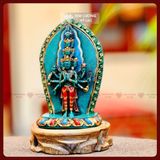  Tượng Thiên Thủ Thiên Nhãn Nepal -Hàng Hiểm [Kim Cương Hỷ Lạc]Chất Liệu Bột Sa Thạch Vẽ Màu Thủ Công 