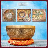  Chuông Xoay Tây Tạng Vẽ Màu Cao Cấp [Kim Cương Hỷ Lạc] Chuông Xoay Khắc Hình Phật Vẽ Màu 