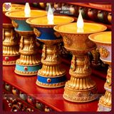  Đèn Thờ Điện, Chân Đèn Thờ Composite Cao Cấp [Kim Cương Hỷ Lạc] Chân Đèn Cúng Dường Điện Kèm Sạc 