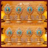  Bộ Bát Cát Tường Cúng Dường Mật Tông [Kim Cương Hỷ Lạc] Bát Cát Tường Composite Vẽ Màu Cao Cấp 20cm 