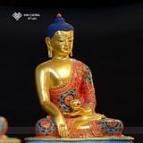  Tượng Thích Ca Mật Tông [Kim Cương Hỷ Lạc] Đồng Vẽ Màu 
