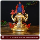  Tượng Phật Quan Âm Tứ Thủ Mật Tông [Kim Cương Hỷ Lạc] 33 Cm Nepal 