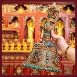  Bộ Chuông Chùy Nepal - Pháp Khí Mật Tông [Kim Cương Hỷ Lạc] Bộ Chuông Chùy Cẩn Đá Thạch Anh Nepal 
