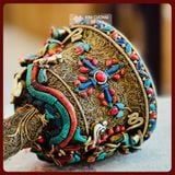  Bộ Chuông Chùy Nepal - Pháp Khí Mật Tông [Kim Cương Hỷ Lạc] Bộ Chuông Chùy Cẩn Đá Thạch Anh Nepal 