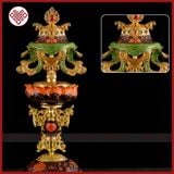  Bát Cát Tường Mật Tông [Kim Cương Hỷ Lạc] Đồng Vẽ Màu Bộ 8 Cái 18Cm 