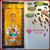  Rèm Cửa Trang Trí Ban Thờ Mật Tông [Kim Cương Hỷ Lạc] Torma - Kalachakra Nền Vàng 