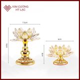  Đế Nến Chân Đèn Đốt Nến Bơ Pha Lê Hoa Sen [Kim Cương Hỷ Lạc] Đế Hợp Kim 6,5 - 14 Cm 