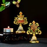  Bát Cát Tường Trang Trí Ban Thờ Mật Tông [Kim Cương Hỷ Lạc] Hợp Kim Vẽ Màu 8Cm 