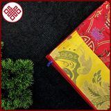  Rèm Cửa Trang Trí Bàn Thờ Mật Tông [Kim Cương Hỷ Lạc] Bát Cát Tường Hợp Nhất Nền Xanh 