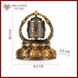  Kinh Luân Xoay Trang Trí Taplo Ô Tô [Kim Cương Hỷ Lạc] Mang Lại Bình An Và May Mắn, Mẫu Hợp Kim Năng Lượng Mặt Trời 