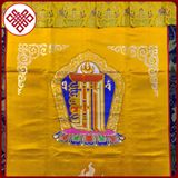  Rèm Cửa Trang Trí Ban Thờ Mật Tông [Kim Cương Hỷ Lạc] Torma - Kalachakra Nền Vàng 