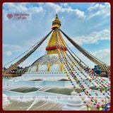  Cờ Lung Ta Mật Tông, Cờ Cầu Nguyện Phật Giáo [Kim Cương Hỷ Lạc] 20x15cm, dây 2m 