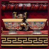  Chén Cúng Dường Nước Hợp Kim Bọc Đá [Kim Cương Hỷ Lạc] Chén Cúng Dường Mật Tông Cao Cấp 