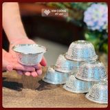  Chén Cúng, Ly Cúng Dường Chất Liệu Bạc S99 Cao Cấp [Kim Cương Hỷ Lạc] Ly Cúng Phật Bạc Viền Đồng 