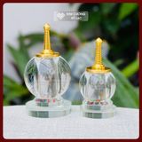  Tháp Xá Lợi Hợp Kim Thủy Tinh Cao Cấp [Kim Cương Hỷ Lạc] Độ Trong Suốt Cao Kích Thước Nhỏ Gọn 