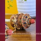  Kinh Luân Cầm Tay Nepal Nạm Bạc Thủ Công [Kim Cương Hỷ Lạc] 36Cm 