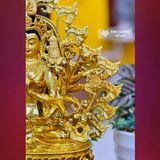  Tượng Phật Chuẩn Đề, Chuẩn Đề Phật Mẫu [Kim Cương Hỷ Lạc] Đồng Mạ Vàng - Cao 33cm 