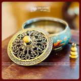  Lư Đồng Xông Trầm Vẽ Màu, Lư Đốt Trầm Hương Phong Thủy [Kim Cương Hỷ Lạc] Chất Liệu Đồng Nguyên Khối 
