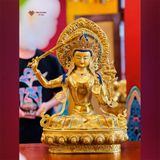  Tượng Phật Văn Thù, Tôn Tượng Văn Thù Sư Lợi Bồ Tát [Kim Cương Hỷ Lạc] Đồng Mạ Vàng 50cm 