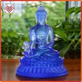  Tượng Phật Dược Sư Mật Tông [ Kim Cương Hỷ Lạc] Lưu Ly Xanh Dương 18cm 