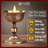  Chân Đèn, Đế Nến Bằng Đồng Cúng Ban Thờ [Kim Cương Hỷ Lạc] Biểu Tượng Bình An 8,8x7Cm 