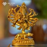  Tượng Ganesha [ Kim Cương Hỷ Lac ] Nepal Đồng Mạ Vàng 10Cm 