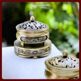  Lư Đốt Trầm Hương, Lư Xông Trầm Thờ Cúng [Kim Cương Hỷ Lạc] Hợp Kim Có Đôn, Đế 