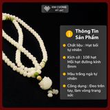  Chuỗi Niệm Phật 108 Hạt Bạch Ngọc Bồ Đề [Kim Cương Hỷ Lạc] Từ Hạt Bối Bạch Ngọc, May Mắn Bình An 