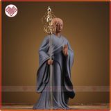  Tượng Địa Tạng [Kim Cương Hỷ Lạc] Gốm Tử Sa Tự Tại Bước Đi Cầm Tích Trượng 