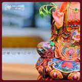  Tượng Quan Thế Âm Bồ Tát Bằng Gỗ Long Não Tự Nhiên [Kim Cương Hỷ Lạc] Tượng Quan Âm Vẽ Màu Lụa 