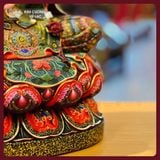  Tượng Quan Thế Âm Bồ Tát Bằng Gỗ Long Não Tự Nhiên [Kim Cương Hỷ Lạc] Tượng Quan Âm Vẽ Màu Lụa 