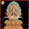  Tượng Tara Trắng Mật Tông [Kim Cương Hỷ Lạc] Nepal Cẩn Đá 33Cm 