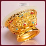  Chén Cúng Dường Nước Hợp Kim Bọc Đá [Kim Cương Hỷ Lạc] Chén Cúng Dường Mật Tông Cao Cấp 