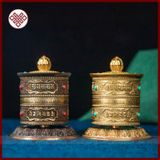  Kinh Luân Để Bàn Xoay Tay [Kim Cương Hỷ Lạc] Đồng 16Cm 