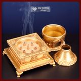  Tháp Cúng Khói Đồng Cao Cấp [Kim Cương Hỷ Lạc] Lư Xông Trầm Thờ Cúng Tháp Xông Khói Bằng Đồng 