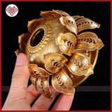  Đế Cắm Kinh Luân Cầm Tay [Kim Cương Hỷ Lạc] Hình Bông Sen 2 Tầng Bằng Đồng 