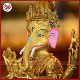  Tượng Ganesha Mật Tông [ Kim Cương Hỷ Lac ] Nepal Đồng Mạ Vàng 30Cm 