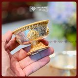  Chén Nước Cúng Dường Mật Tông [Kim Cương Hỷ Lạc] Chén Cúng Dường Đồng Mạ Vàng Nepal Nhiều Size 