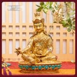  Tượng Liên Hoa Sanh Đồng Mạ Vàng Nepal [Kim Cương Hỷ Lạc] Tượng Phật Mật Tông Chế Tác Nepal 35cm 