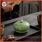  Lư Xông Trầm Lư Đốt Hương Trầm Gốm Trang Trí Bàn Thờ Mật Tông [Kim Cương Hỷ Lạc] Siêu Đẹp 