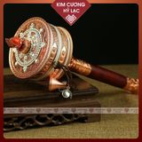  Kinh Luân Cầm Tay Xoay Hợp Kim Màu Vàng Loại 28cm Kim Cương Hỷ Lạc 