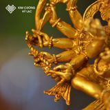  Tượng Ganesha [ Kim Cương Hỷ Lac ] Nepal Đồng Mạ Vàng 10Cm 