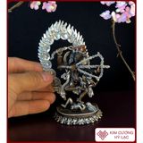  Ốc Pháp Loa Nepal [Kim Cương Hỷ Lạc] Ốc Pháp Nạm Bạc Cẩn Đá Cao Cấp 