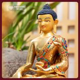  Tượng Phật Thích Ca Mâu Ni Đồng Mạ Vàng [ Kim Cương Hỷ Lạc] Tượng Thích Ca Thủ Công Nepal- Hàng Hiếm 