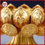  Đế Cắm Kinh Luân Cầm Tay [Kim Cương Hỷ Lạc] Hình Bông Sen 2 Tầng Bằng Đồng 