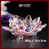  Đế Nến, Chân Đèn Hoa Sen Pha Lê Cao Cấp [Kim Cương Hỷ Lạc] Để Nến Bơ 4h, 8h, Nến Tealight 
