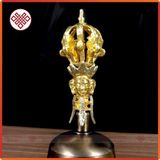  Chuông Lắc Cầm Tay Mật Tông [Kim Cương Hỷ Lạc] Trơn 9 Chấu 20X9Cm 