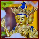  Tôn Tượng Phật Đảnh Tôn Thắng, Tượng Phật Đảnh [Kim Cương Hỷ Lạc] Đồng Mạ Vàng 47Cm 